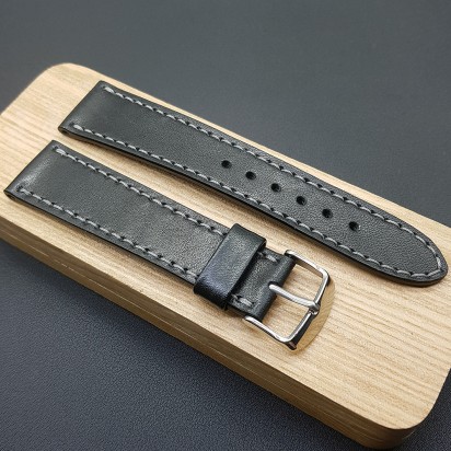 Кожаный ремешок RemenMaster черного цвета для часов 22 мм RB032-22-20