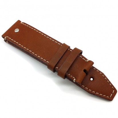 Кожаный ремешок ручной работы с напульсником для часов 24 мм M001-24