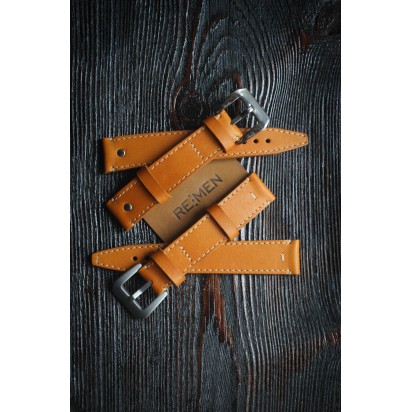 Кожаный ремешок ручной работы для часов 24 мм M013-24-22