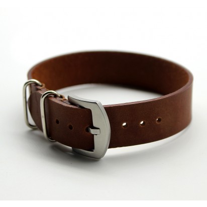 Кожаный сплошной ремешок ручной работы для часов 20 мм M024-20