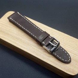 Кожаный ремешок RemenMaster темно-шоколадного цвета для часов 22 мм RB031-22-20