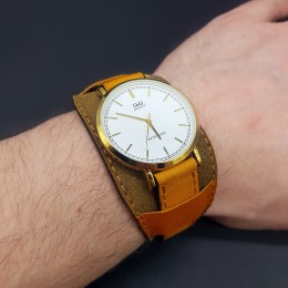 Наручные часы Q&Q (оригинал) с кожаным ремешком RemenMaster артикул Q978-121