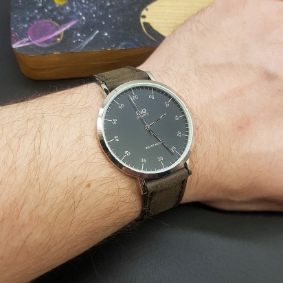 Наручные часы Q&Q (оригинал) с кожаным ремешком RemenMaster артикул Q978-305