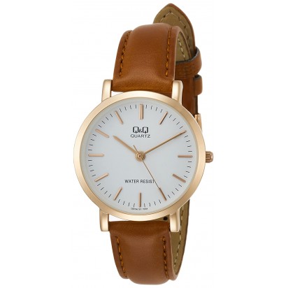 Женские наручные часы Q&Q (оригинал) на кожаном ремешке артикул Q979-101