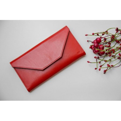 Кошелек женский кожаный Envelope красный Арт.C4 