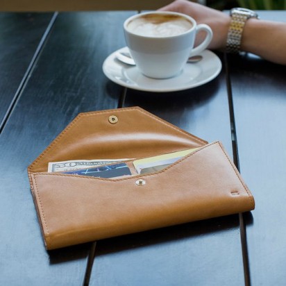 Кошелек женский кожаный Envelope песочный Арт.C4 