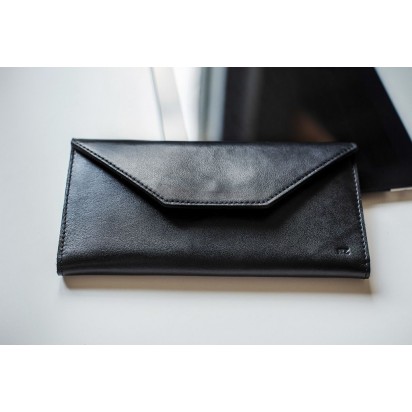 Кошелек женский кожаный Envelope чёрный Арт.C4 
