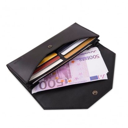 Кошелек женский кожаный Envelope чёрный Арт.C4 