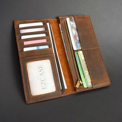 Длинный кожаный кошелёк Heliodore Арт.K3.8