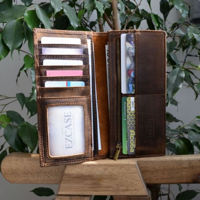 Длинный кожаный кошелёк Heliodore Арт.K3.8