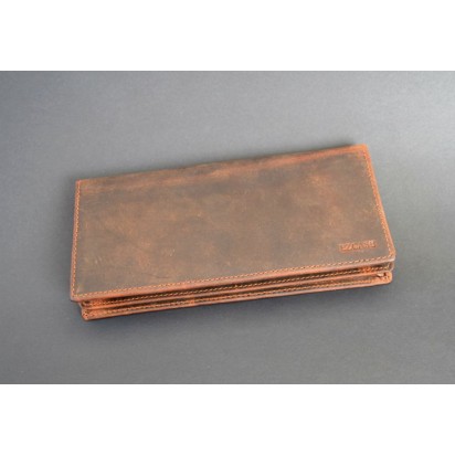 Длинный кожаный кошелёк Theodore коричневый Арт.K32