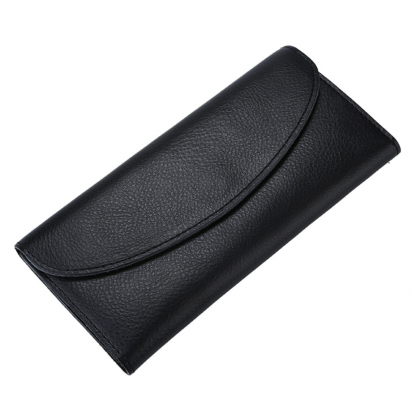 Длинный кожаный кошелёк Trifon чёрный Арт.K3.7