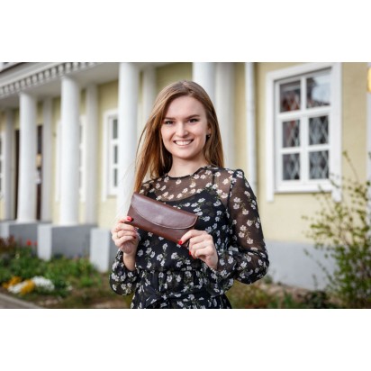 Длинный кожаный кошелёк Trifon коричневый Арт.K3.7