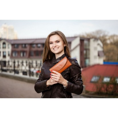 Длинный кожаный кошелёк Trifon песочный Арт.K3.7