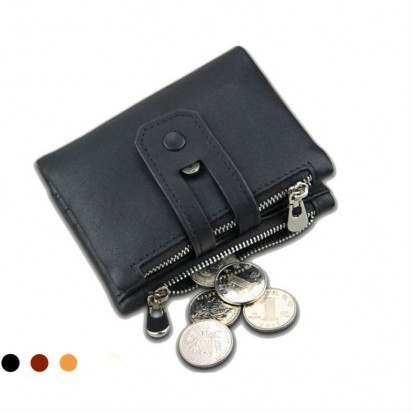 Раскладной кошелек кожаный HERACLIUS черный