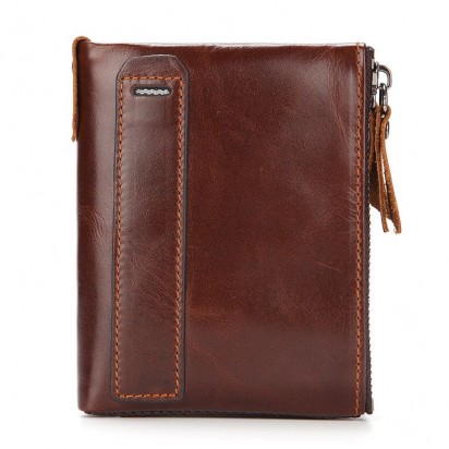 Раскладной кошелек кожаный SAKIS коричневый