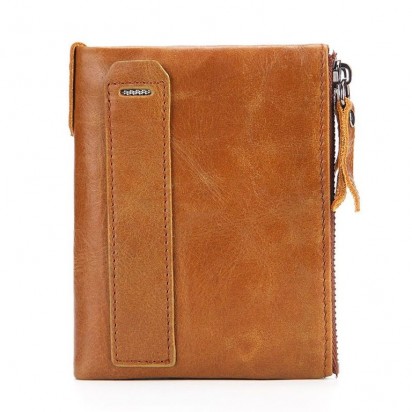 Раскладной кошелек кожаный SAKIS песочный