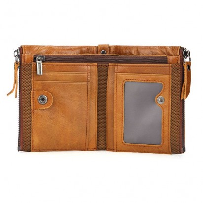 Раскладной кошелек кожаный SAKIS песочный