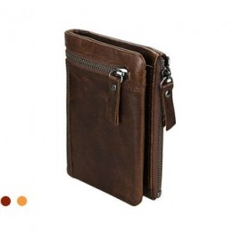 Раскладной кошелек кожаный YEROFEY темно-коричневый
