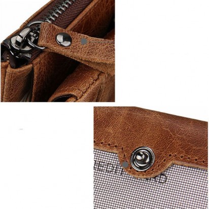 Раскладной кошелек кожаный YEROFEY 2 песочный