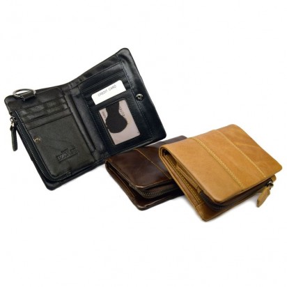 Раскладной кошелек кожаный ACHILLES коричневый