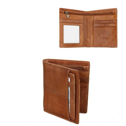 Раскладной кошелек кожаный CLEON песочный