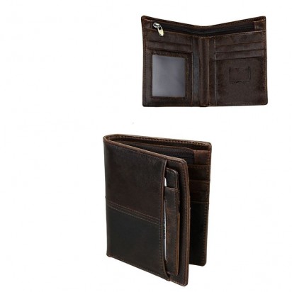 Раскладной кошелек кожаный CLEON темно-коричневый