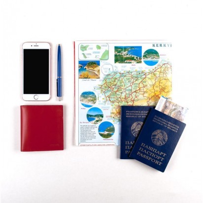 Раскладной кошелек кожаный COMPACT красный