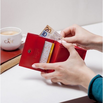 Раскладной кошелек кожаный COMPACT красный