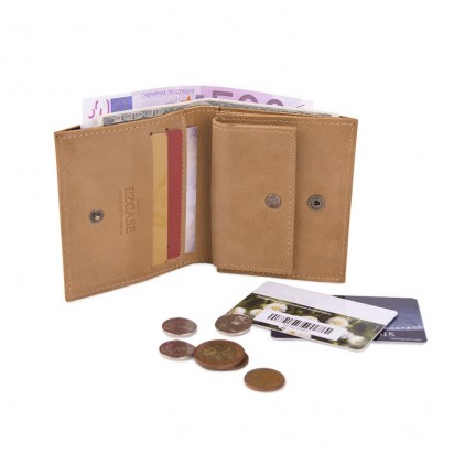 Раскладной кошелек кожаный COMPACT песочный