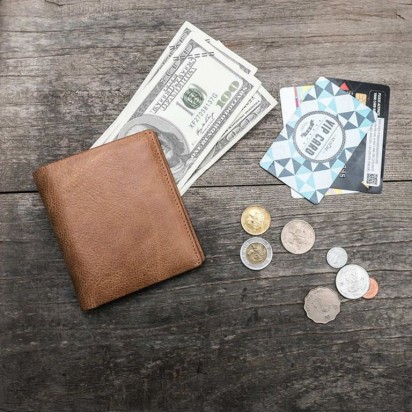 Раскладной кошелек кожаный LEANDER песочный