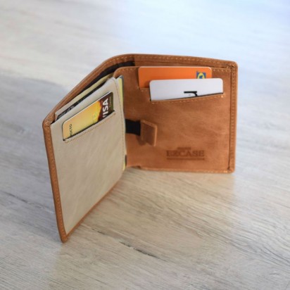 Раскладной кошелек кожаный LEANDER песочный