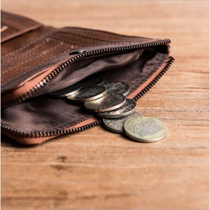 Раскладной кошелек кожаный LYCURGUS коричневый