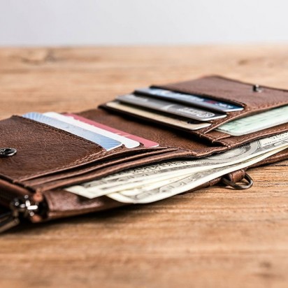 Раскладной кошелек кожаный LYCURGUS коричневый