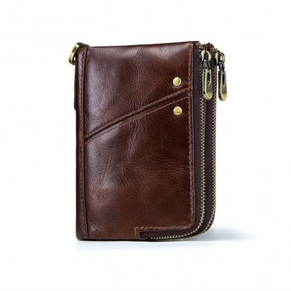 Раскладной кошелек кожаный LYCURGUS коричневый