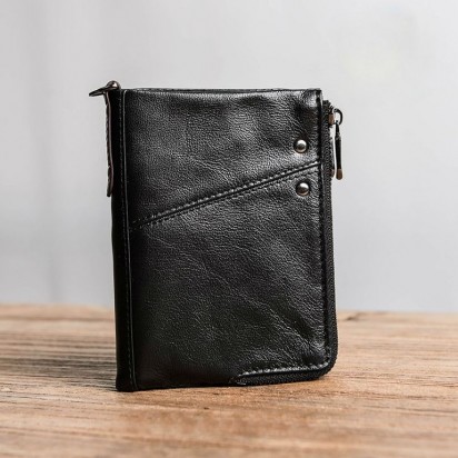 Раскладной кошелек кожаный LYCURGUS черный