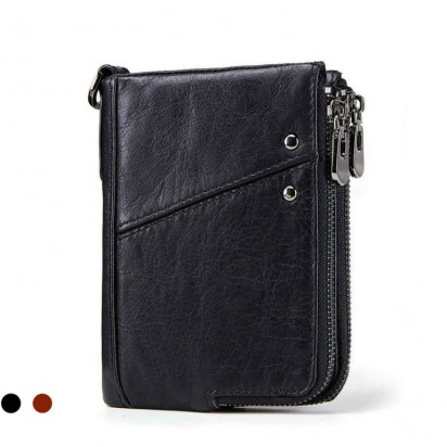 Раскладной кошелек кожаный LYCURGUS черный