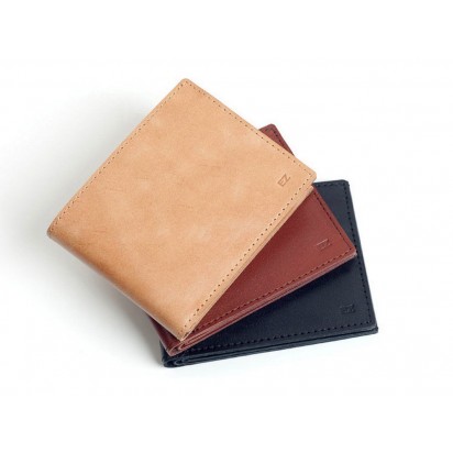 Раскладной кошелек кожаный Slim коричневый