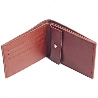 Раскладной кошелек кожаный Slim коричневый