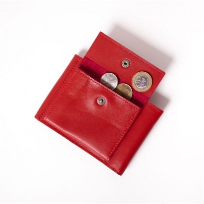 Раскладной кошелек кожаный TRAVEL красный