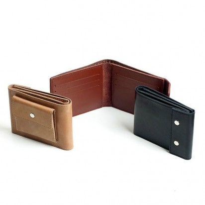 Раскладной кошелек кожаный TRAVEL песочный