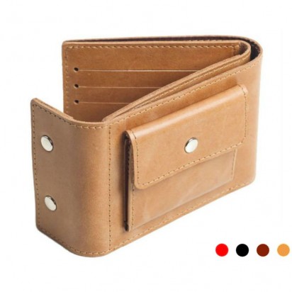 Раскладной кошелек кожаный TRAVEL песочный