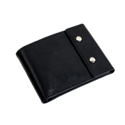 Раскладной кошелек кожаный TRAVEL черный