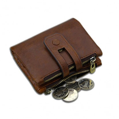 Раскладной кошелек кожаный HERACLIUS коричневый K24
