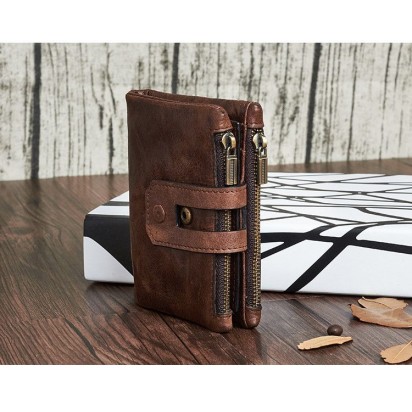 Раскладной кошелек кожаный HERACLIUS коричневый K24