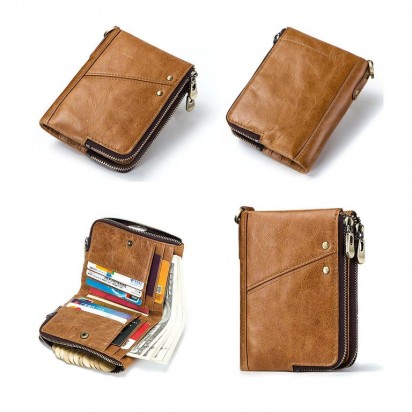 Раскладной кошелек кожаный LYCURGUS песочный