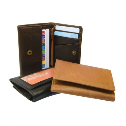 Раскладной кожаный мини-кошелек NEOCL коричневый K21