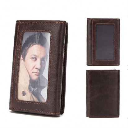 Раскладной кожаный мини-кошелек NEOCL коричневый K21