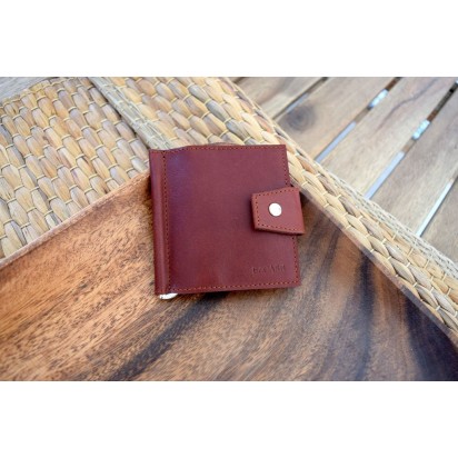 Зажим для денег кожаный MINI коричневый Арт. C17.4