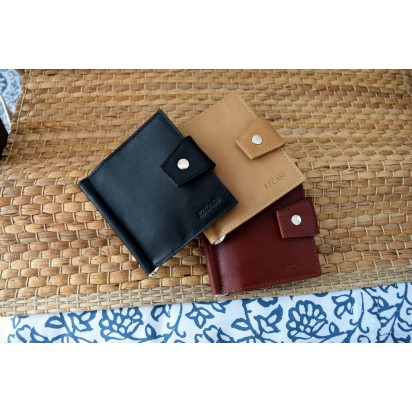 Зажим для денег кожаный MINI коричневый Арт. C17.4